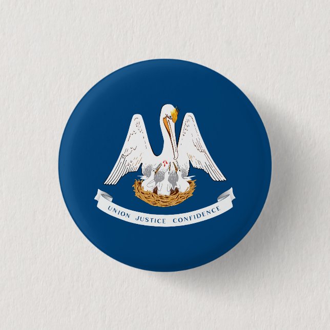 Macaron Rond 2,50 Cm Drapeau d'État de Louisiane (Devant)