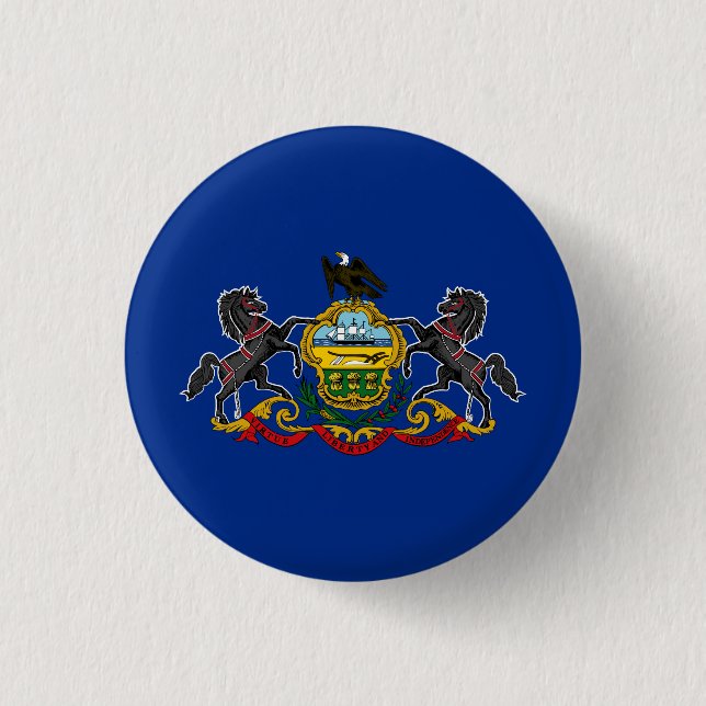 Macaron Rond 2,50 Cm Drapeau d'État de Pennsylvanie (Devant)