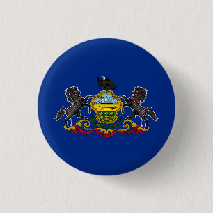 Macaron Rond 2,50 Cm Drapeau d'État de Pennsylvanie