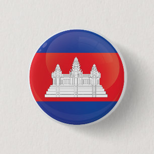 Macaron Rond 2,50 Cm Drapeau d'icône cambodgien