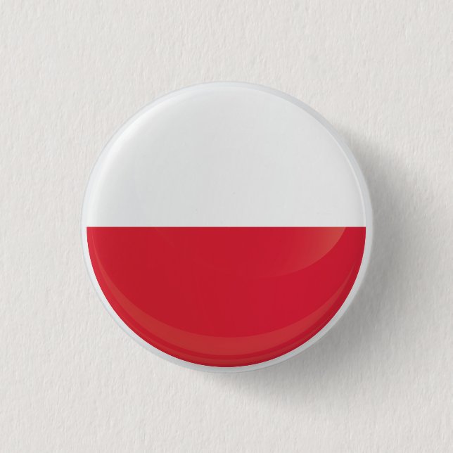 Macaron Rond 2,50 Cm Drapeau d'icône rond de Pologne (Devant)
