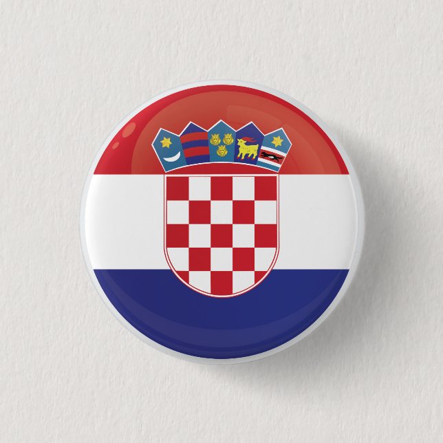 Macaron Rond 2,50 Cm Drapeau d'icône ronde Croatie (Devant)