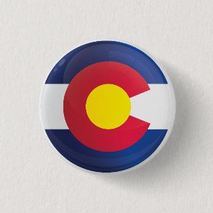 Macaron Rond 2,50 Cm Drapeau d'icône ronde du Colorado