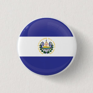 Macaron Rond 2,50 Cm Drapeau d'icône ronde du Salvador