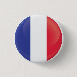 Macaron Rond 2,50 Cm Drapeau d'icône ronde France