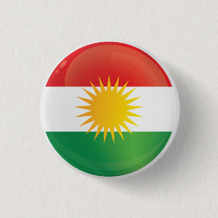 Macaron Rond 2,50 Cm Drapeau d'icônes rondes du Kurdistan
