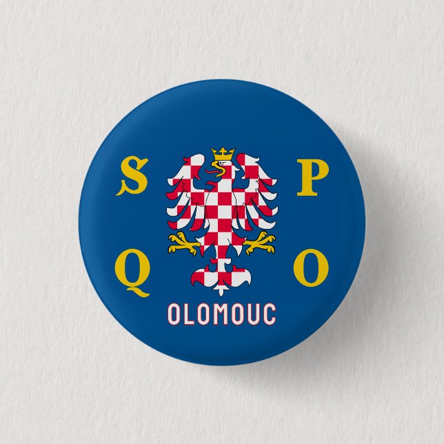 Macaron Rond 2,50 Cm Drapeau d'Olomouc (Devant)