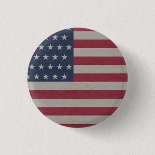 MACARON ROND 2,50 CM DRAPEAU DU 4 JUILLET