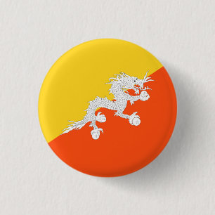 Macaron Rond 2,50 Cm Drapeau du Bhoutan, Drapeau du Bhoutan