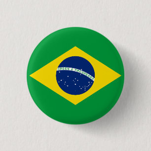 Macaron Rond 2,50 Cm Drapeau du Brésil