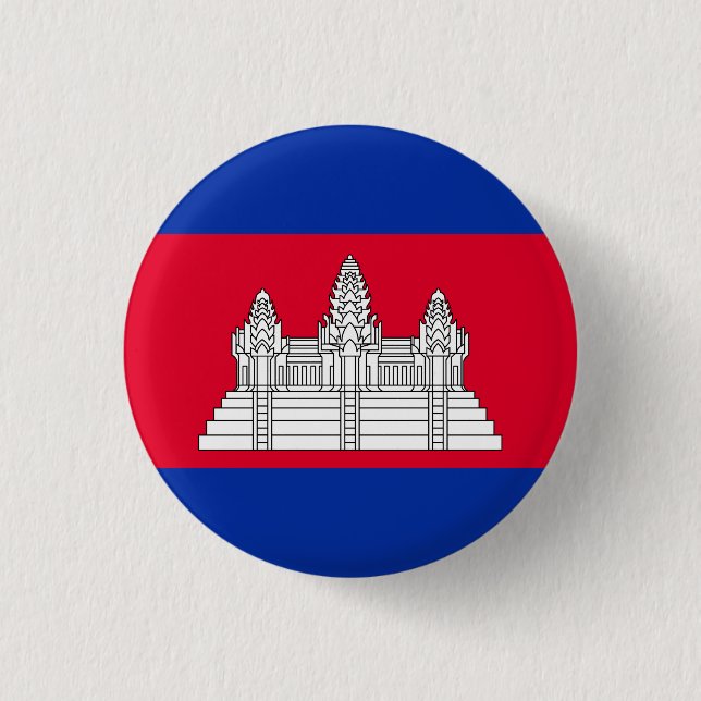 Macaron Rond 2,50 Cm Drapeau du Cambodge (Devant)