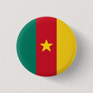 Macaron Rond 2,50 Cm Drapeau du Cameroun