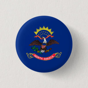 Macaron Rond 2,50 Cm Drapeau du Dakota du Nord, Drapeau du Dakota du No