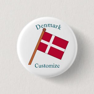 Macaron Rond 2,50 Cm Drapeau du Danemark Thunder_Cove