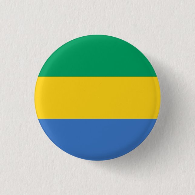 Macaron Rond 2,50 Cm Drapeau du Gabon (Devant)