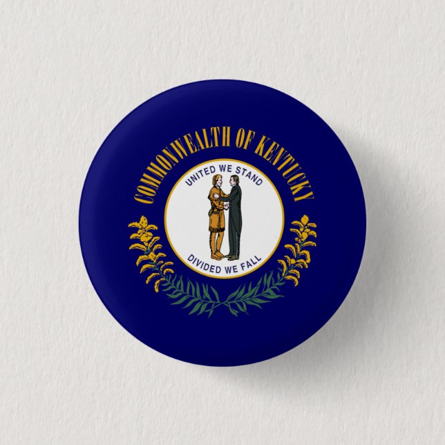 Macaron Rond 2,50 Cm Drapeau du Kentuckian, Drapeau du Kentucky (Devant)