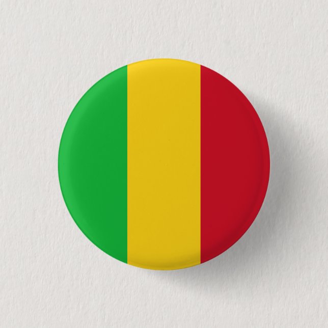 Macaron Rond 2,50 Cm Drapeau du Mali (Devant)