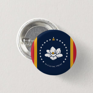 Macaron Rond 2,50 Cm Drapeau du Mississippi États-Unis