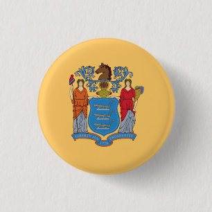 Macaron Rond 2,50 Cm Drapeau du New Jersey, Drapeau du New Jersey
