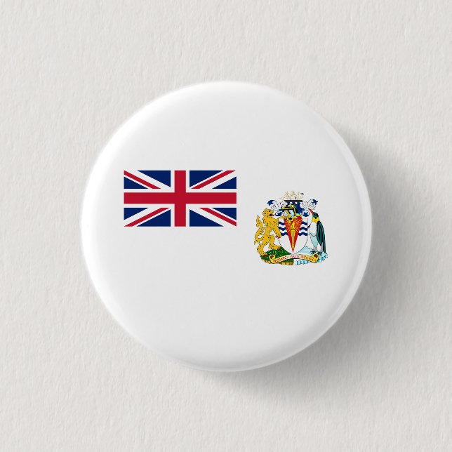 Macaron Rond 2,50 Cm Drapeau du territoire antarctique britannique (Devant)