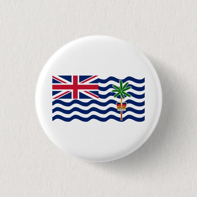 Macaron Rond 2,50 Cm Drapeau du Territoire britannique de l'océan Indie (Devant)