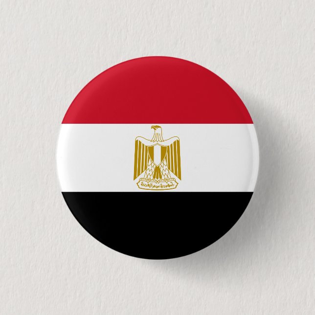 Macaron Rond 2,50 Cm Drapeau égyptien (Devant)