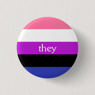 Macaron Rond 2,50 Cm Drapeau/eux de Genderfluid pronom