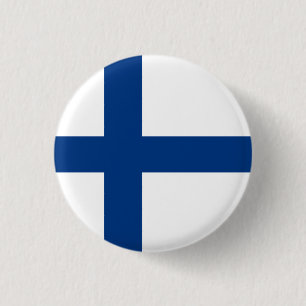 Macaron Rond 2,50 Cm Drapeau finlandais, Drapeau finlandais