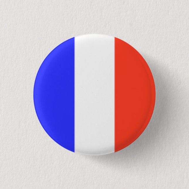 Macaron Rond 2,50 Cm Drapeau français (Devant)