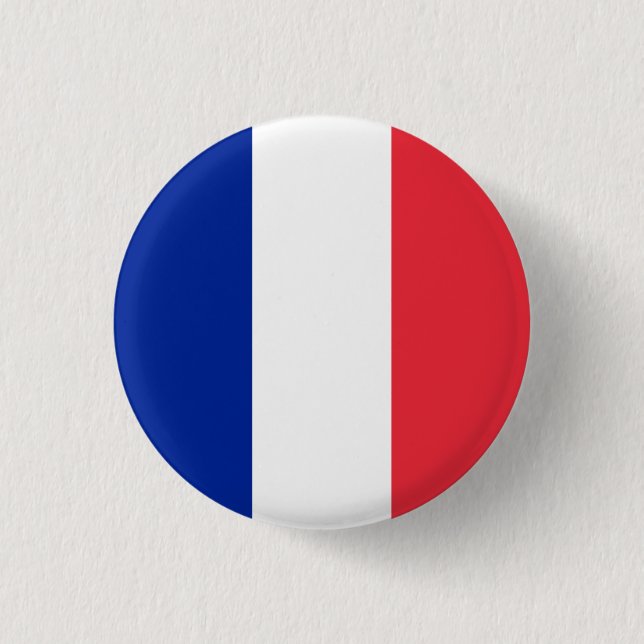 Macaron Rond 2,50 Cm Drapeau français (Devant)