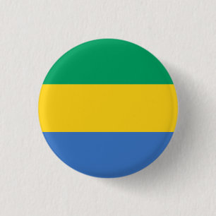 Macaron Rond 2,50 Cm Drapeau gabonais, Drapeau du Gabon