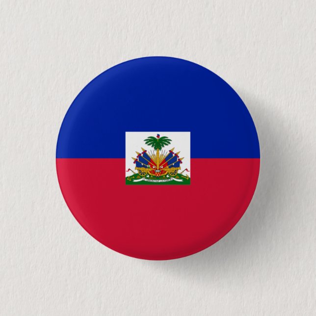 Macaron Rond 2,50 Cm Drapeau haïtien, Drapeau d'Haïti (Devant)