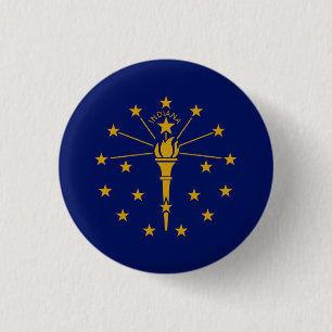 Macaron Rond 2,50 Cm Drapeau Hoosier, Drapeau de l'Indiana