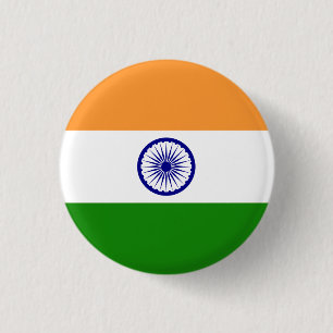 Macaron Rond 2,50 Cm Drapeau indien, Drapeau de l'Inde