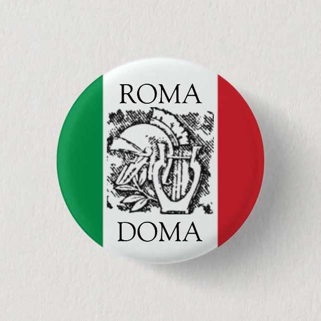 Macaron Rond 2,50 Cm drapeau italien ROMA, DOMA (Devant)