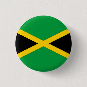 Macaron Rond 2,50 Cm Drapeau jamaïcain, Drapeau de la Jamaïque