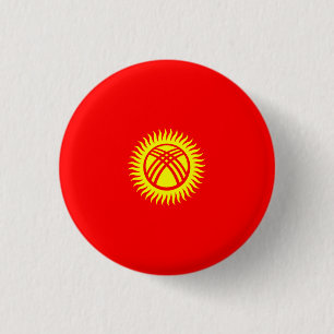 Macaron Rond 2,50 Cm Drapeau kirghize, drapeau du Kirghizistan