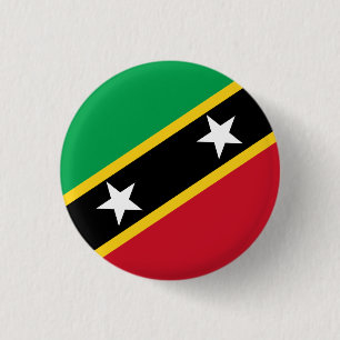 Macaron Rond 2,50 Cm Drapeau Kittitian / Nevisian, Saint-Kitts-et-Nevis
