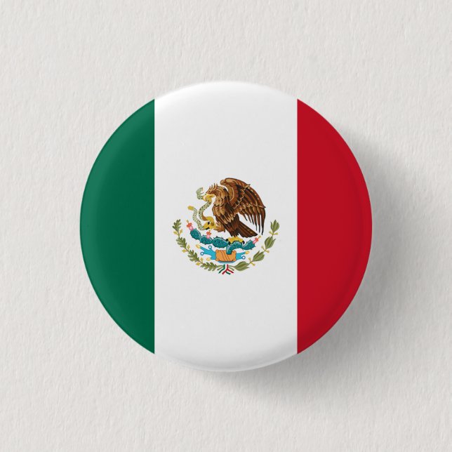 Macaron Rond 2,50 Cm Drapeau mexicain, Drapeau du Mexique (Devant)