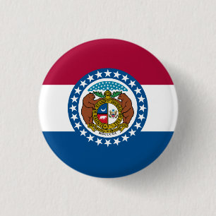 Macaron Rond 2,50 Cm Drapeau Missourian, Drapeau du Missouri