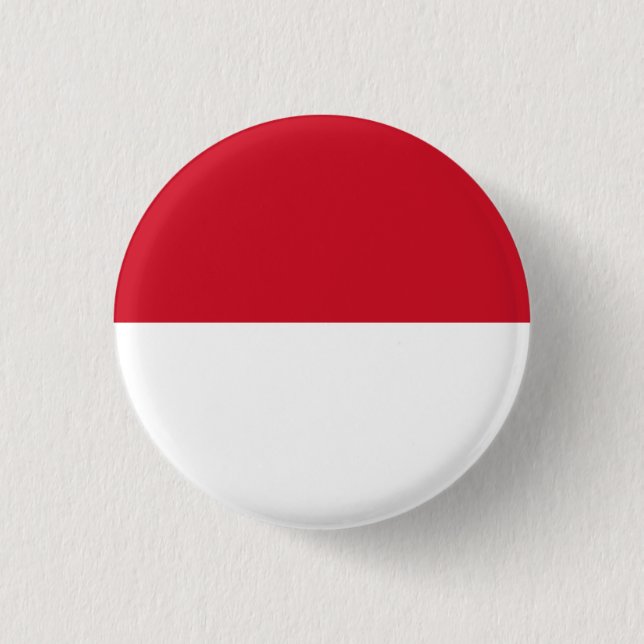 Macaron Rond 2,50 Cm Drapeau Monégasque, Drapeau de Monaco (Devant)
