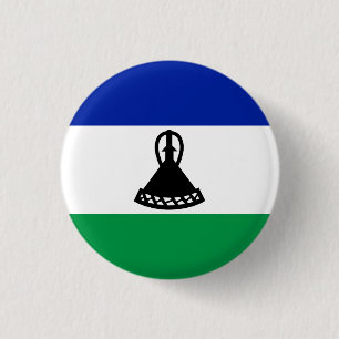 Macaron Rond 2,50 Cm Drapeau Mosotho, Drapeau du Lesotho