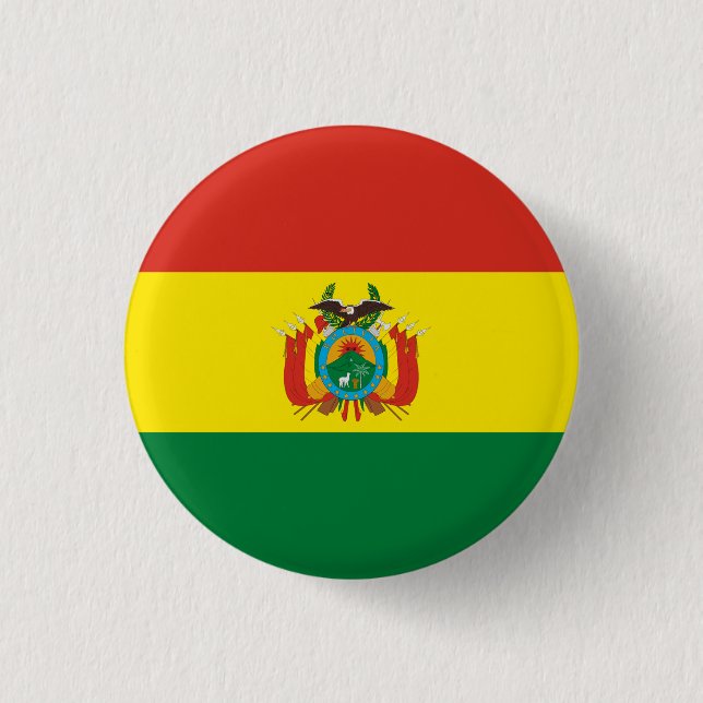 Macaron Rond 2,50 Cm Drapeau national de Bolivie (Devant)