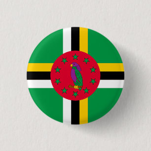Macaron Rond 2,50 Cm Drapeau national de la Dominique