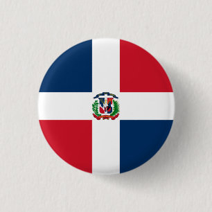 Macaron Rond 2,50 Cm Drapeau national de la République Dominicaine