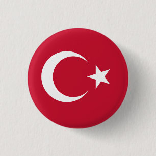 Macaron Rond 2,50 Cm Drapeau national de Turquie