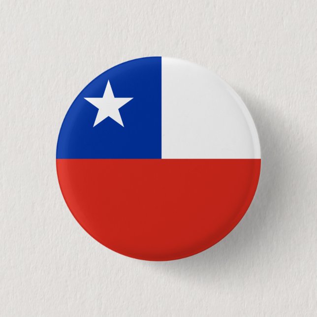 Macaron Rond 2,50 Cm Drapeau national du Chili (Devant)