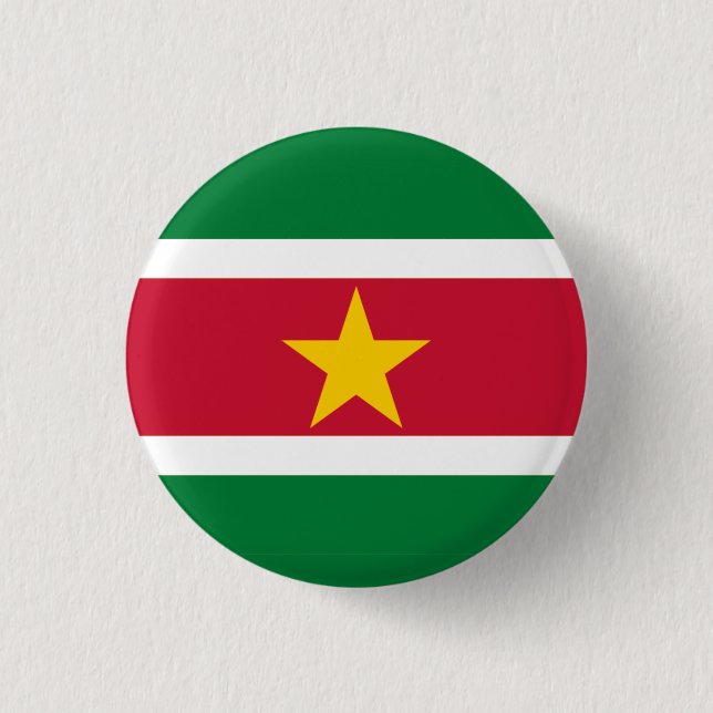 Macaron Rond 2,50 Cm Drapeau national du Suriname (Devant)