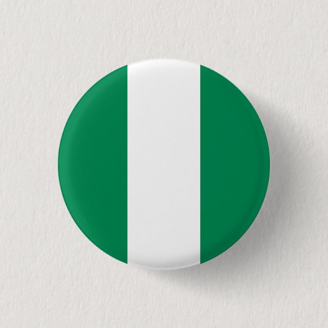Macaron Rond 2,50 Cm Drapeau nigérian, Drapeau du Nigeria (Devant)