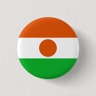 Macaron Rond 2,50 Cm Drapeau nigérien, Drapeau du Niger